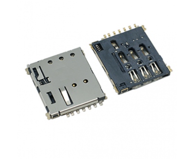 NANO SIM CARD PUSH 1.37H帶CD PIN PT 防刮版無柱 卡座連接器