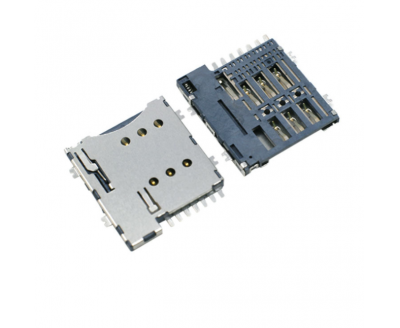 MICRO SIM PUSH 6P H1.35 反向沉板1.1卡座連接器